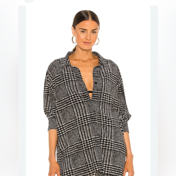 Norma Kamali Black and White Houndstooth Cardigan - Picture 1 of 7